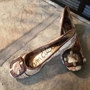 Sam Edelman Leather Snakeskin 6.5M Heels